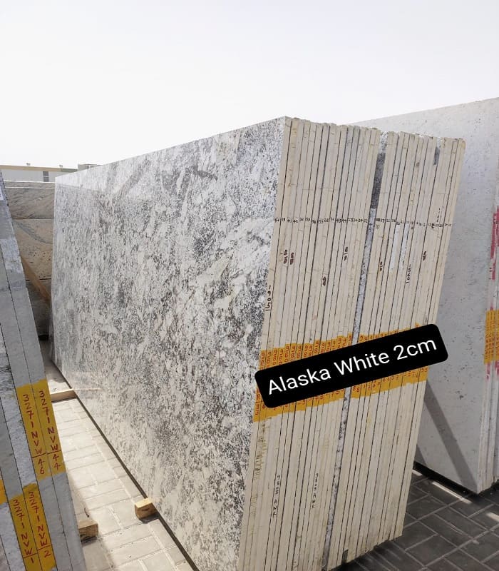 Alaska White Granite Gangsaw slabs · 20 mm — Stones Forever