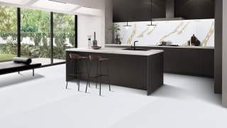 Visualisation of Calacatta Quartz MBG in a kitchen
