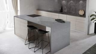 Visualisation of Carrara Quartz OG in a kitchen island