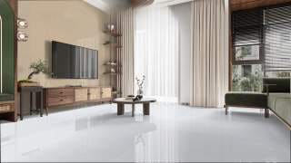 Visualisation of Carrara Quartz PB in a living room