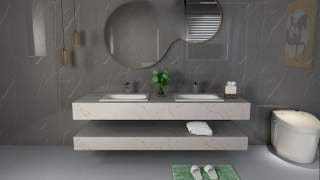 Visualisation of Carrara Quartz RM in a bathroom vanity