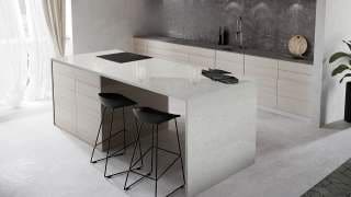 Visualisation of Carrara Quartz TG in a kitchen island