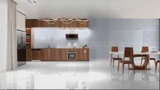 Visualisation of Carrara Quartz TW in a kitchen and dining area