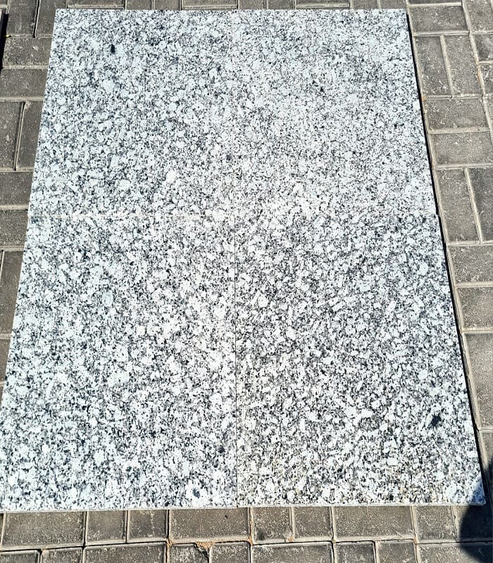Platinum White Granite Tiles · 60 × 60 cm · 20 mm — Stones Forever